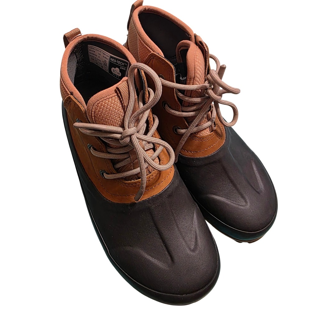 Bogs Womens 8 Casual Lace LTR Boots Brown Waterproof Insulated Duck Ankle Boots
